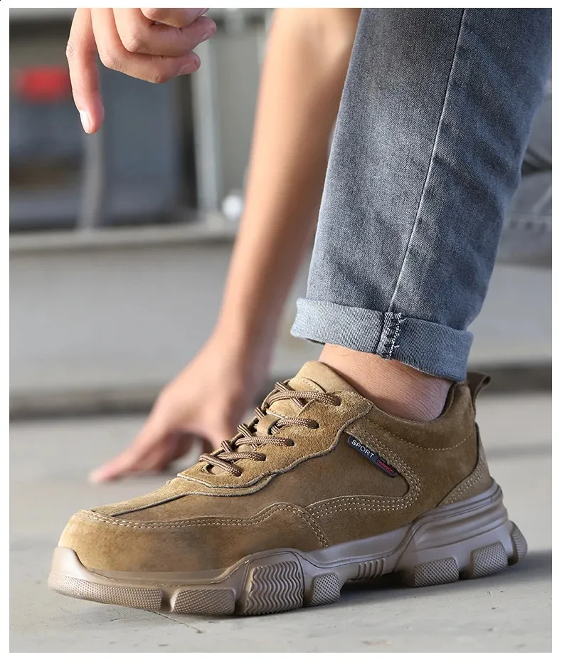 Arbejdssikkerhed Herre slip-on letvægts ståltåkapper, ikke-nedbrydelige, punkteringssikre arbejdssko til mænd_voghion.com