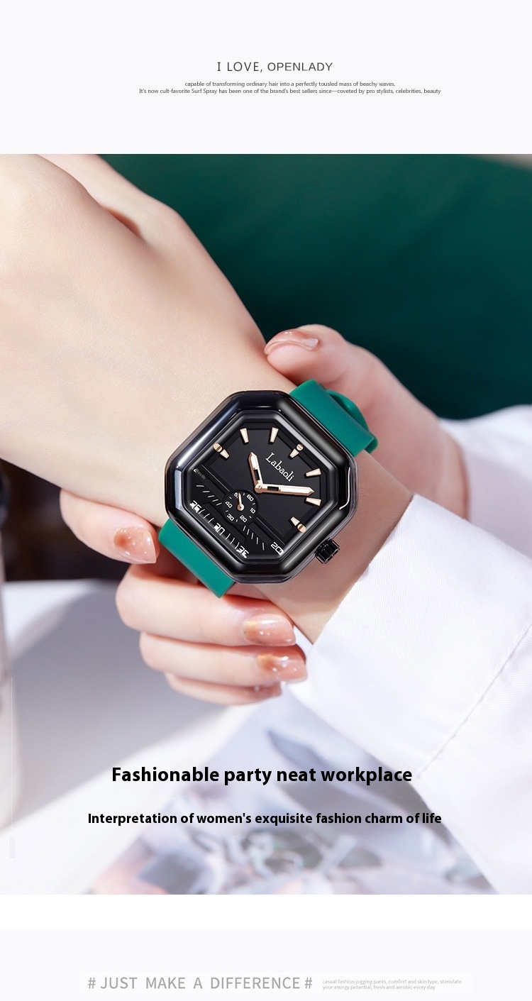 Labaoli/La Polaroid Watch Orologio da polso da donna casual grande Tiktok con secondo quadrante indipendente in silicone_voghion.com