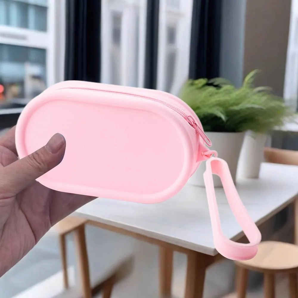 Porte-monnaie en silicone, grande capacité, étanche, pochette de voyage, couleur unie, fermeture éclair, sac pour écouteurs, pour femmes et filles_voghion.com