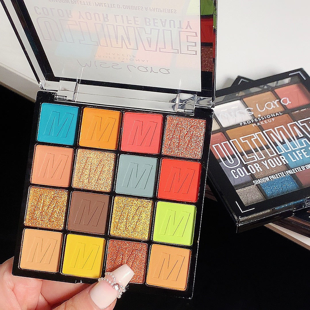 16 Colour Eyeshadow Palette Matte Pearl Glitter Waterproof Makeup_voghion.com