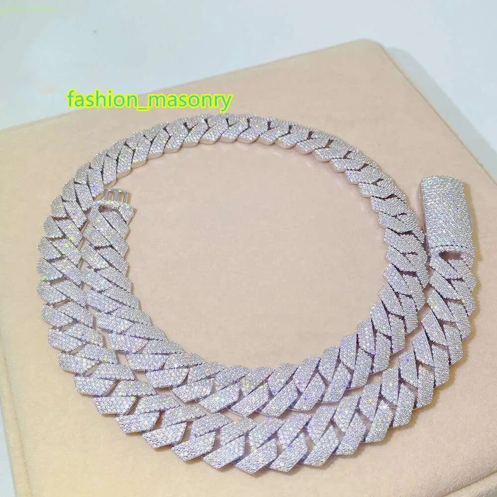 Collar de joyería de hip hop con moissanita de 15 mm de diámetro, con certificación GRA Ice Out, popular entre los raperos._voghion.com