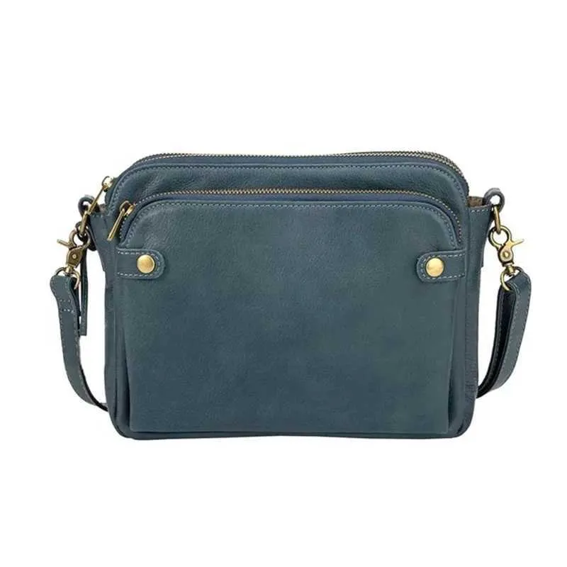 Women’s Leather Crossbody Bag With Three Layers And Multi Pockets_voghion.com
