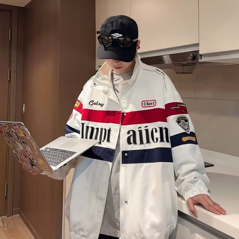 Baggy Racing Suit Trendy Baseball Jacket_voghion.com