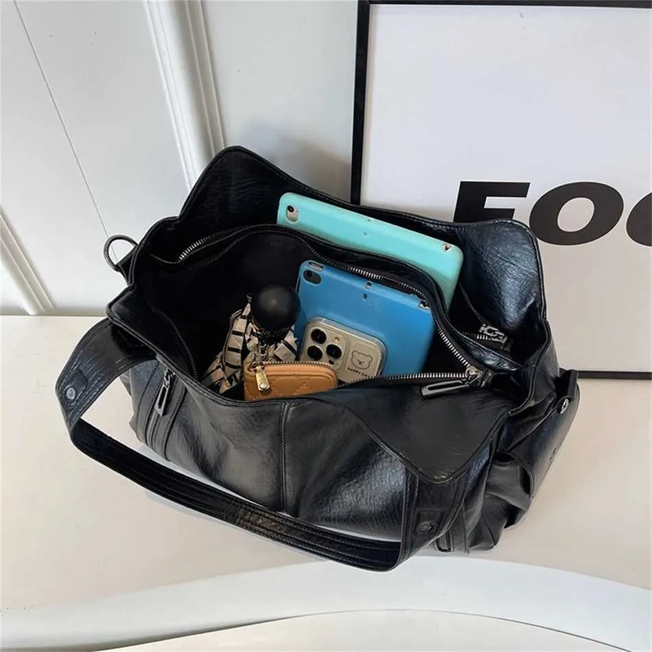 Women's Large Shoulder Bag Two Layer Soft Leather Retro Handbag_voghion.com