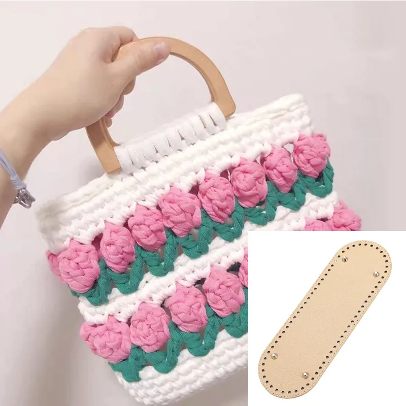 29.5*10cm Long Bottom For Knitted PU Leather Base Handmade With Holes Diy Crochet Women Shoulder Bag Accessories_voghion.com