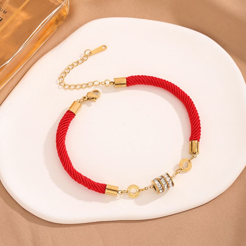 New Year Red Rope Woven Design Small Waist Niche Girl Girlfriends Bracelet_voghion.com