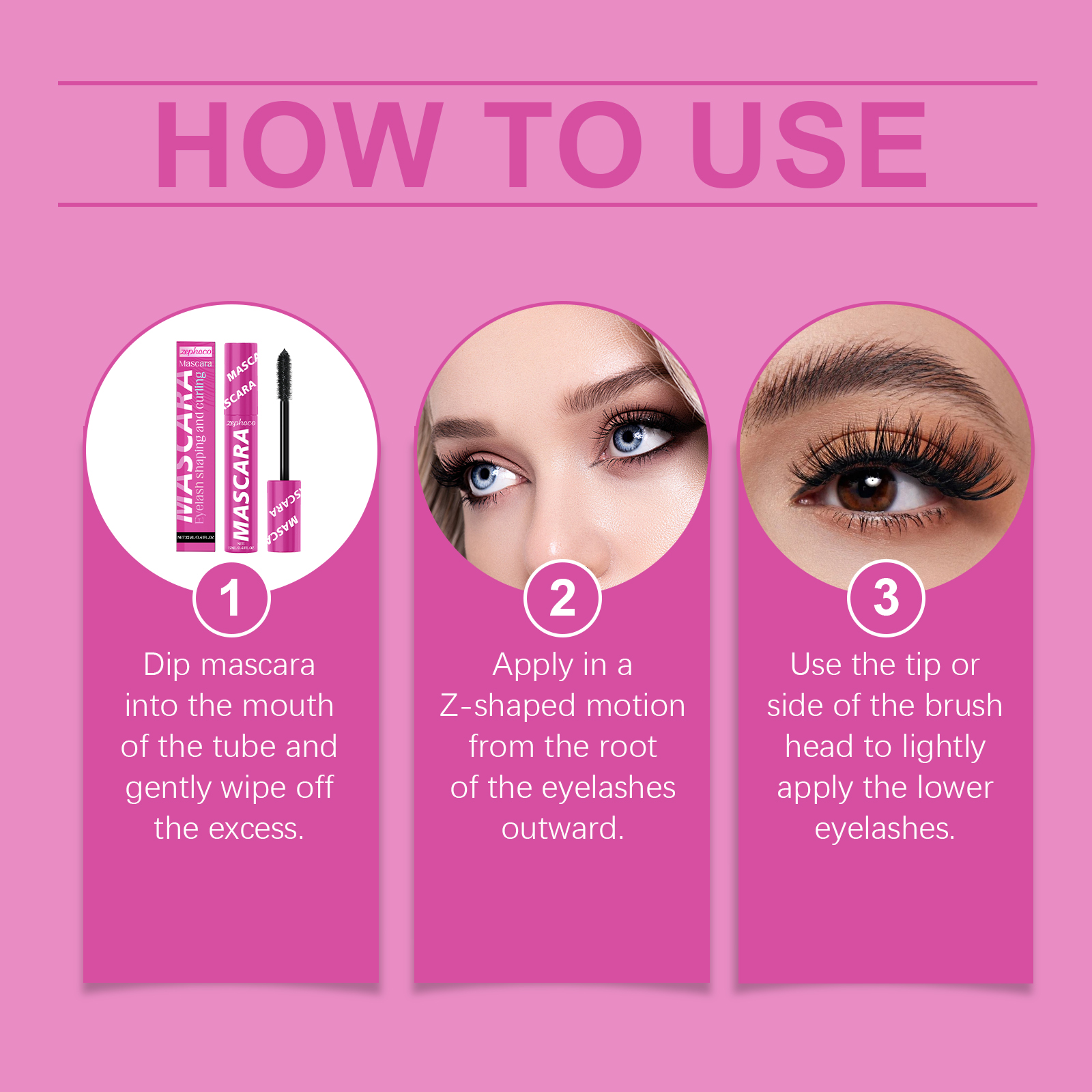 Zephoco Volumizing Mascara, Natural Long-lasting Party Mascara_voghion.com