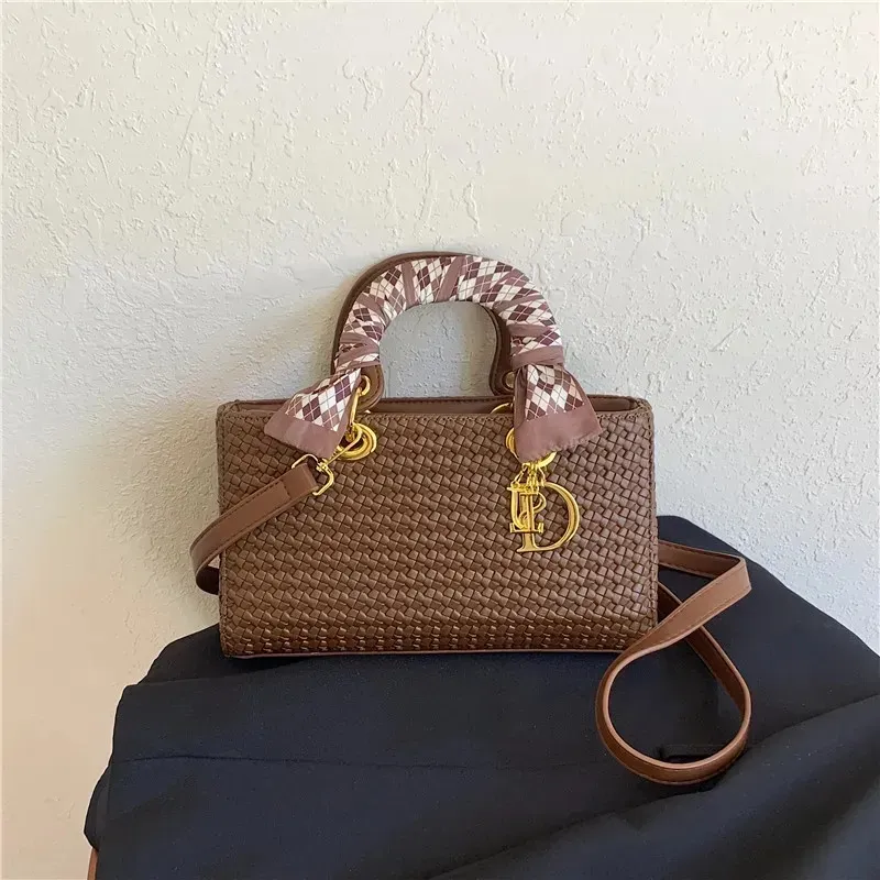 bag Purse 2025 Shell Women Designer New Fashion Commuter Print Shoulder Crossbody Bag Denim Black2_voghion.com