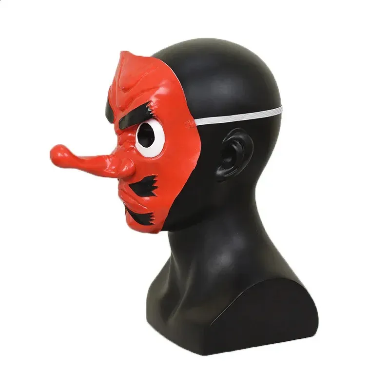 Kimetsu No Yaiba Urokodaki Sakonji Red Latex Tengu Mask Anime Cosplay Accessories Halloween Party Prop Maks 240821_voghion.com