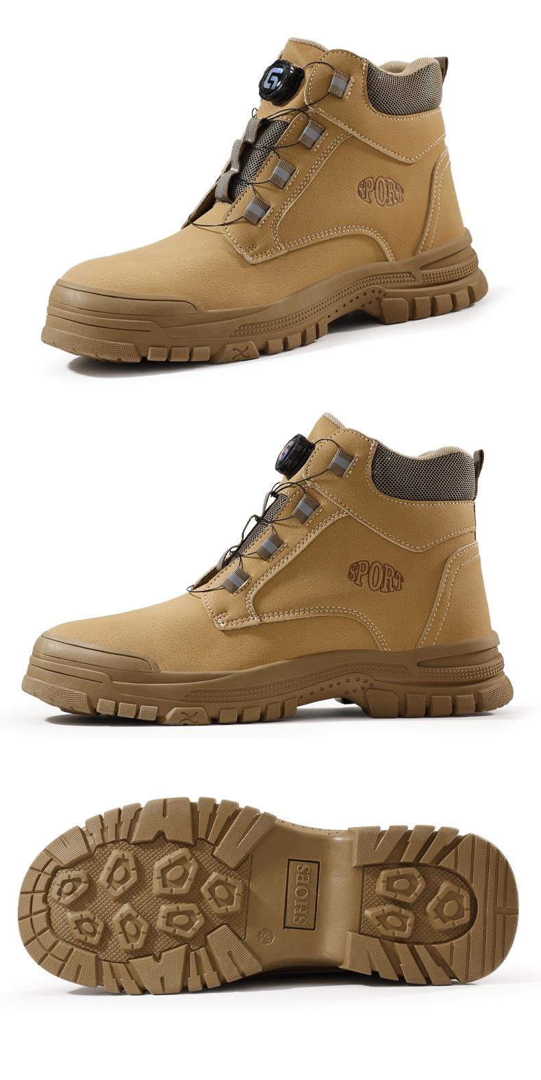 Bottes de sécurité GUYISA pour hommes, chaussures de travail imperméables, embout en acier, résistantes à l'usure, 5035, 39-45_voghion.com