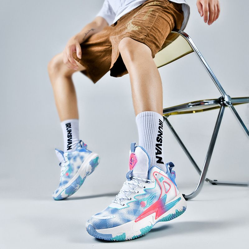 Basketballschuhe für Männer und Frauen Paare Mesh-Gewebe atmungsaktive rutschfeste rosa Sneakers_voghion.com