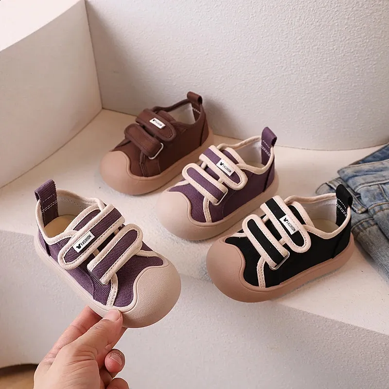 Kids Canvas Sneakers For Girls And Boys Soft Sole School Shoes_voghion.com