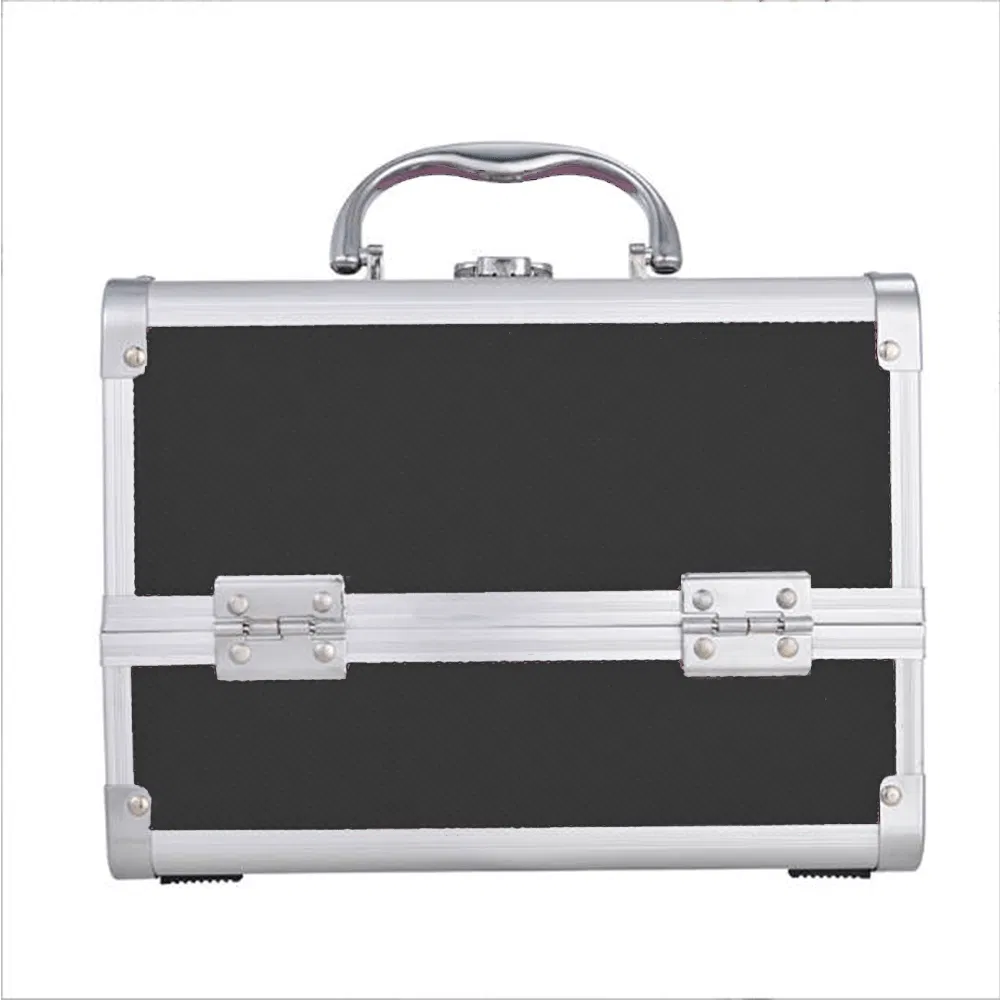 Professional Travel Makeup Case With Mirror And Brush Holder_voghion.com