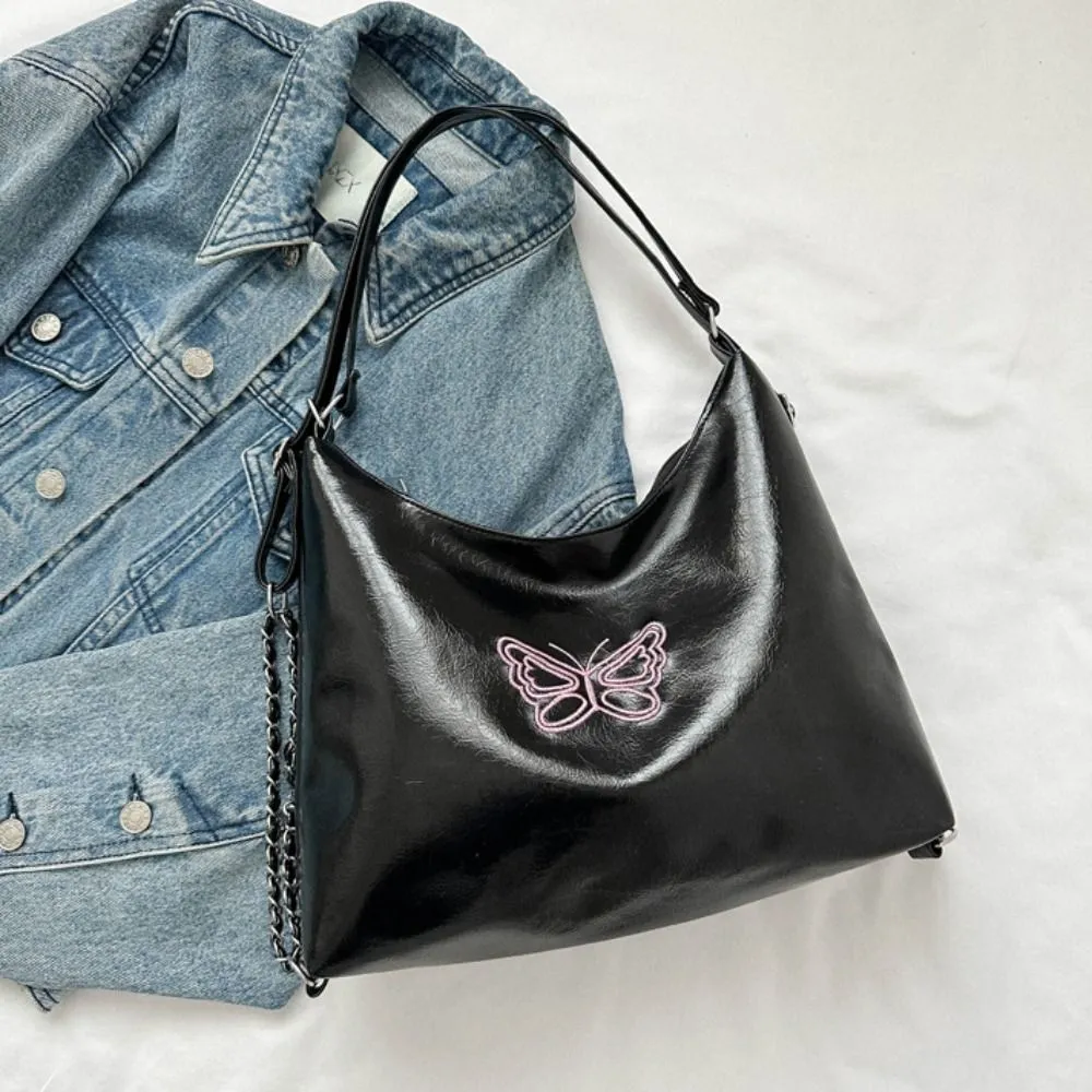 Multifunktionale PU-Lederkette Schultertasche Dual Purpose Korean Style All-Match Große Kapazität Einkaufstasche Geschenk_voghion.com