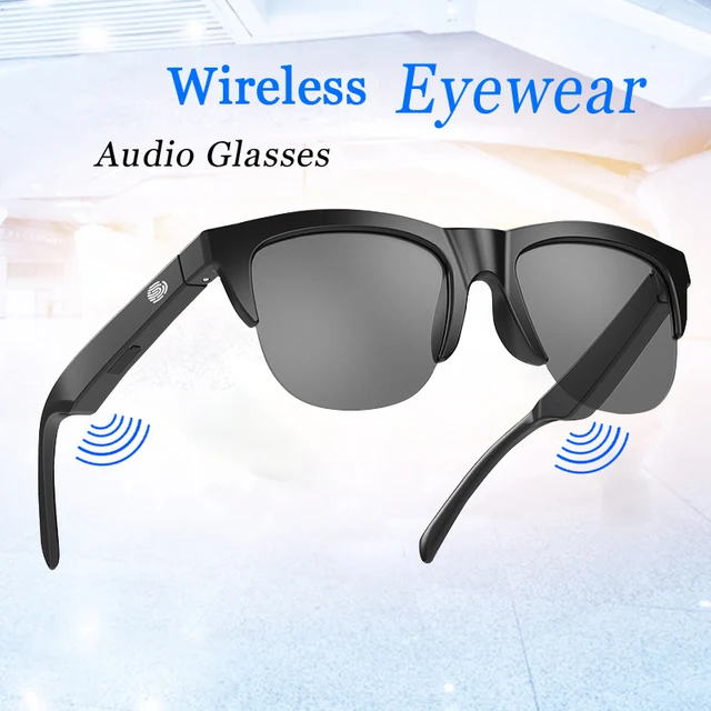 Gafas de sol inteligentes de moda con Bluetooth inalámbrico, micrófono incorporado, altavoces, compatible con asistente de voz y táctil._voghion.com