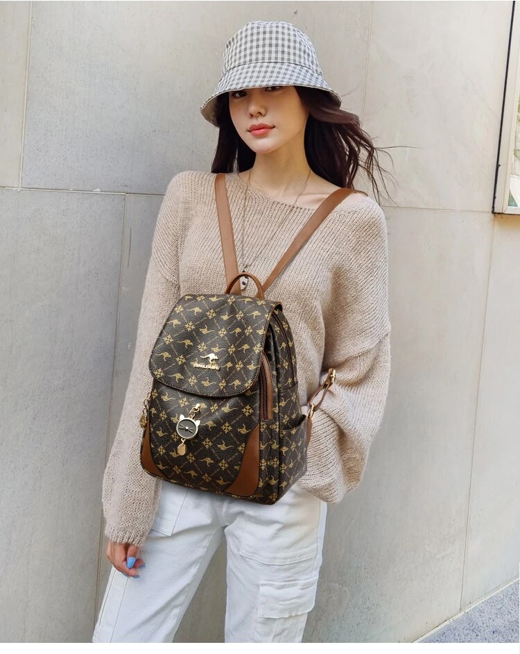 Sacs à bandoulière en cuir imprimé de grande capacité pour femmes, sac à dos Mochila Bolsas Femininas_voghion.com