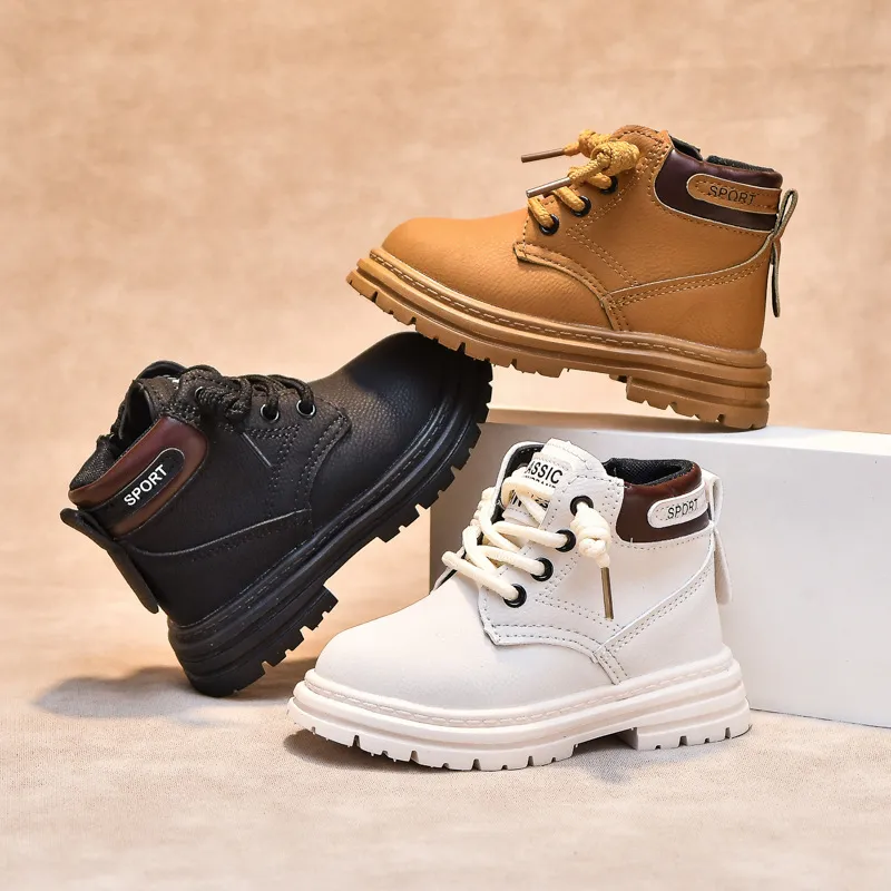 Child Shoes Short Ankle Snow Kid Boy Girl Fashion Soft PU Leather Warm Cutefeet Toddlers Children Boots Size 21 - 30_voghion.com