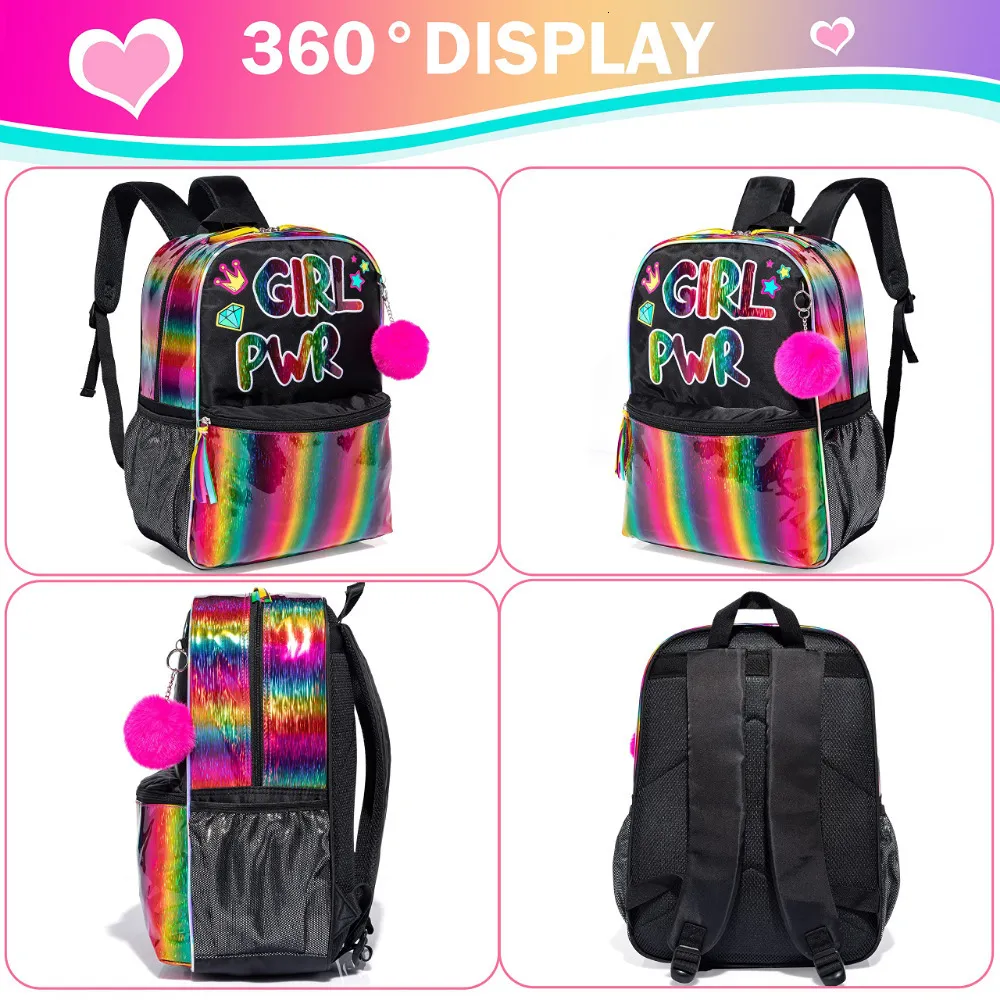 Backpacks Bikab School Bags 3 In 1 Kids Children for Girl 16" Girls Set Bag Water Proof 230803_voghion.com