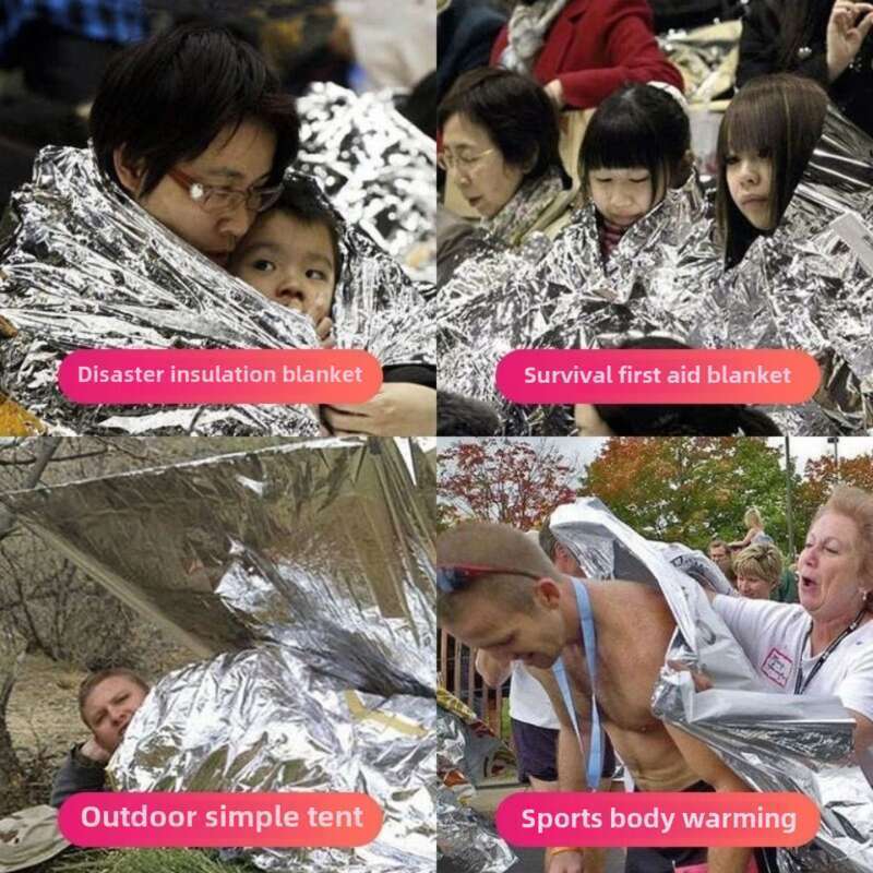 Wilderness Emergency Survival First Aid Sunscreen Insulation Distress Seeking Reflective Blanket, Cold Proof_voghion.com