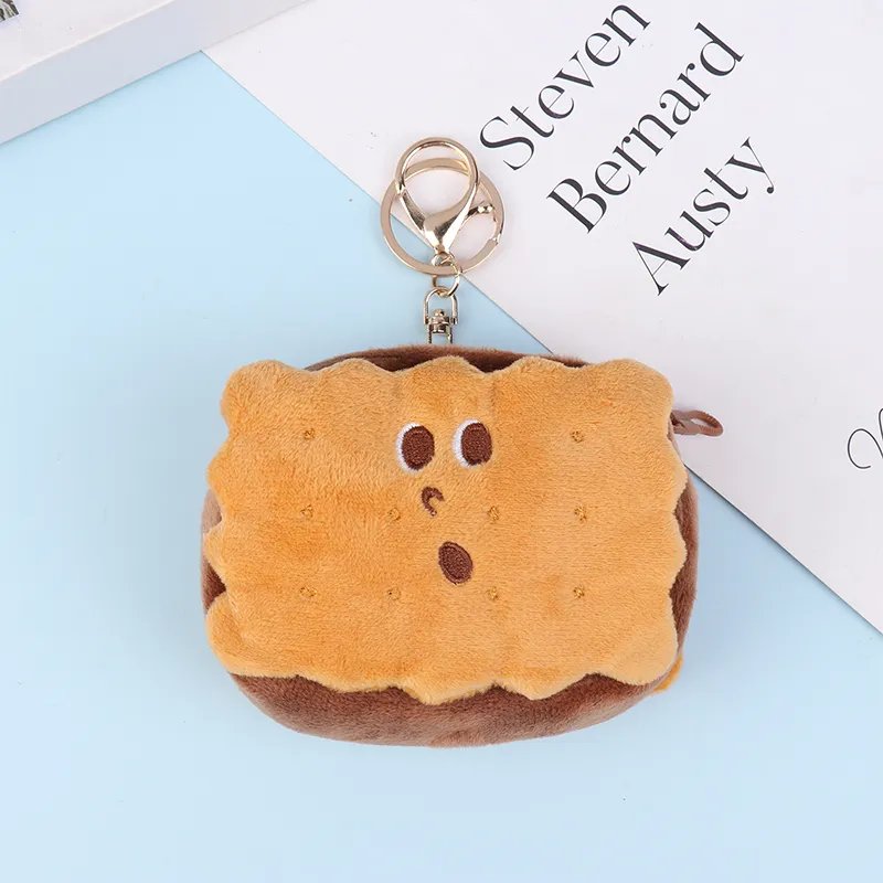 Cute Hamburger Biscuit Coin Purse Plush Cake Headphone Organizer B Keys Cards Store Bs Kids Birthday Gifts_voghion.com