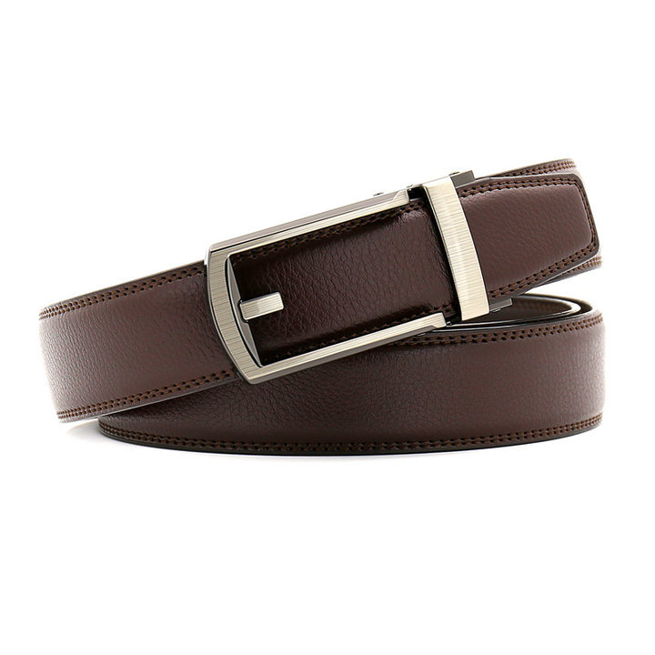 New Hot Selling Belt for Men's Imitation Needle Buckle Automatic Buckle Belt Size Three Good Leather Cowhide Belt_voghion.com