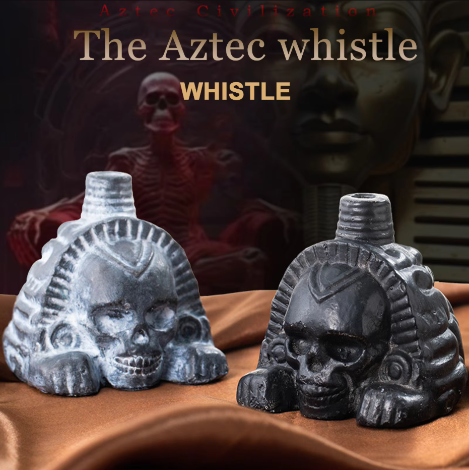 Handcrafted Aztec Lion Body & Human Face Ceramic Whistle – Terrifying Real Sound, Intricate Design For Party Supplies & Pranks,