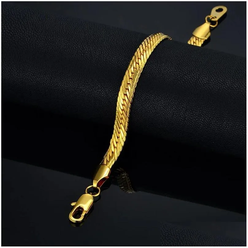 Bracciale uomo a catena serpente oro charm braccialetto gioiello_voghion.com