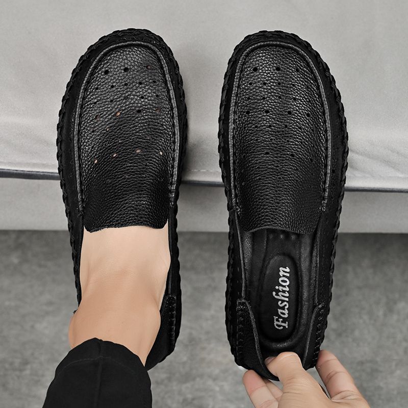 Mocassins classiques faits à la main pour hommes, chaussures décontractées confortables et légères en cuir pour conduite, nouvelle collection 2024_voghion.com