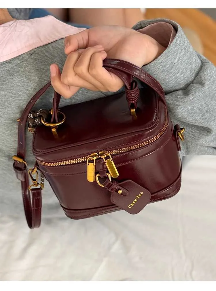 Borsa a tracolla in pelle testurizzata da donna, con patta solida, mini borsa a tracolla, versatile, casual, morbida, in PU, a secchiello_voghion.com