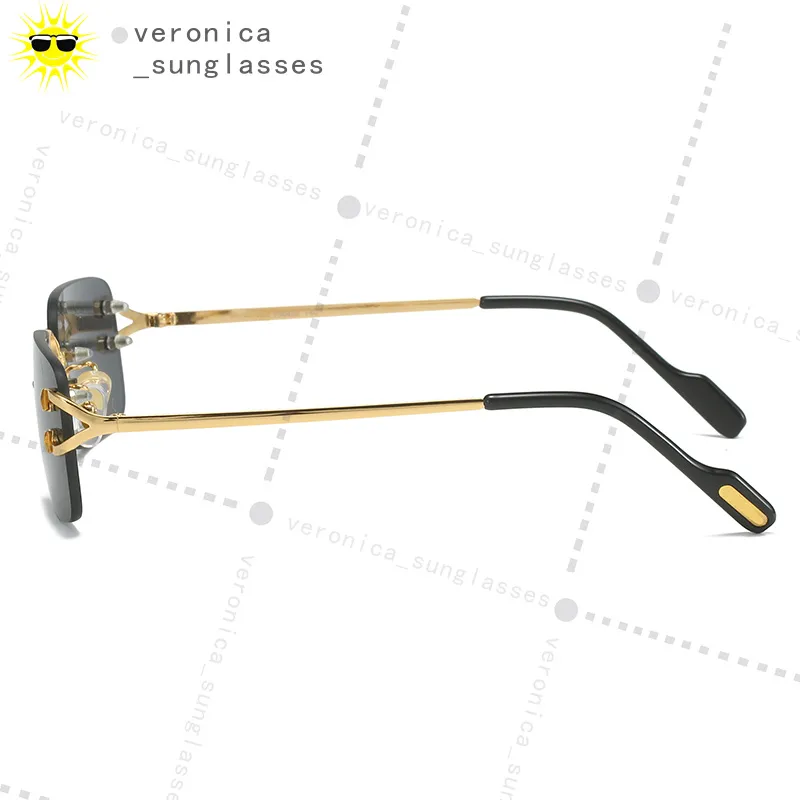 Modeläsning Båglösa Polariserade Designersolglasögon Oval Strand Kvinnor Metall Retro Utomhus Skärmar UV400 Herrglasögon_voghion.com