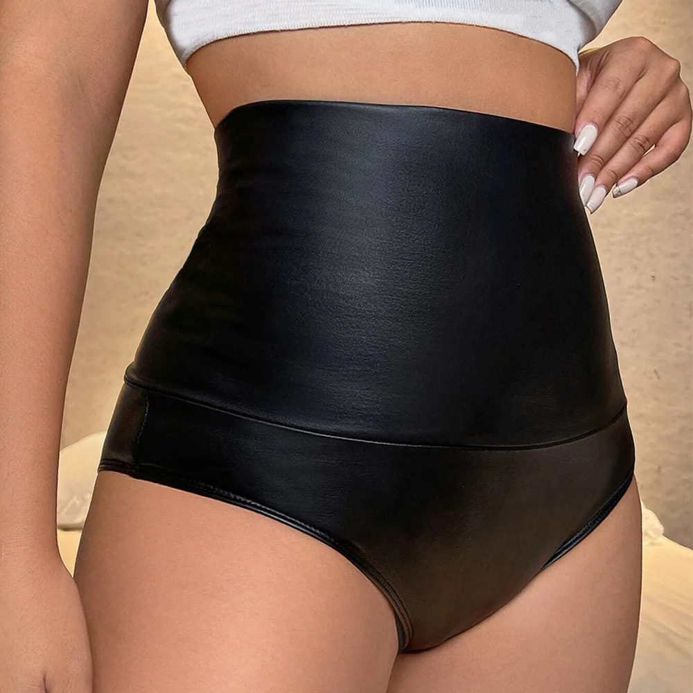 Women's Clothing bottoming solid color matte reflective super high waist shorts women's stitching slim yoga sports pants three quarter pants_voghion.com