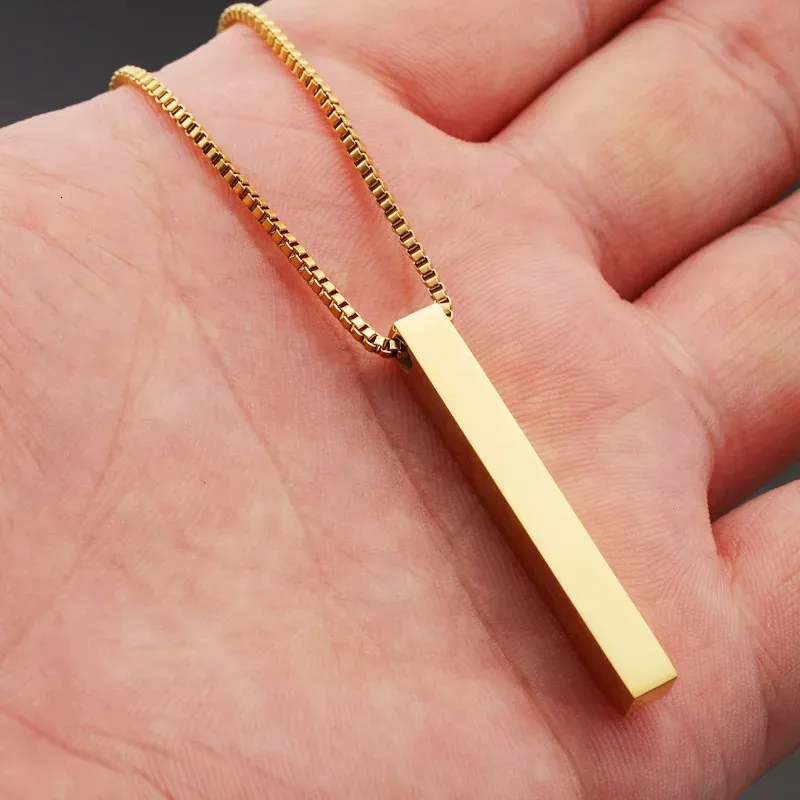 Rustfrit stål halskæde blank til gravering metal rektangulær tag charme choker halskæder spejlpoleret engros_voghion.com