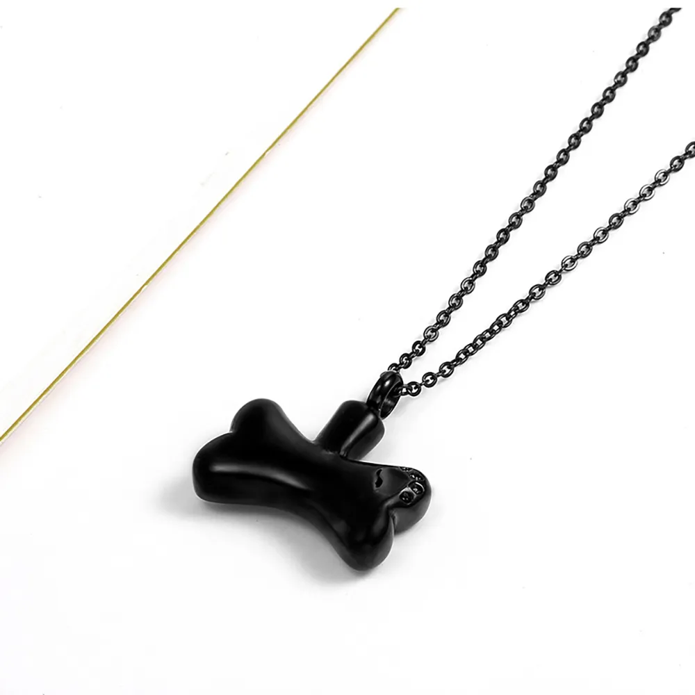 Catene in acciaio inossidabile con ciondolo a forma di osso per cani, per animali domestici, collana con urna funeraria apribile, regalo per lui con catena_voghion.com