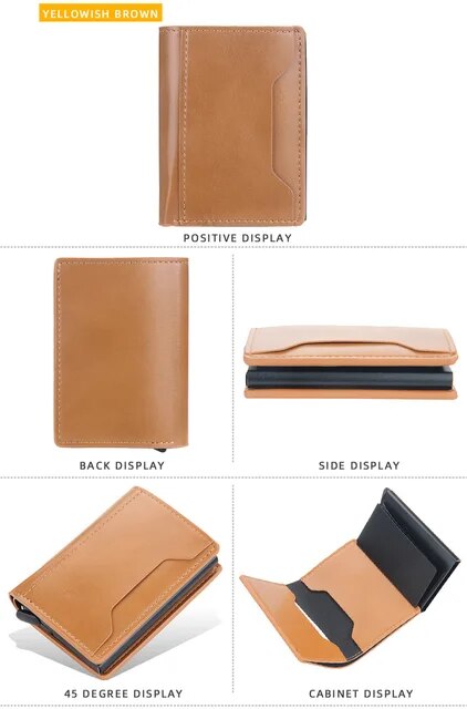 Neue RFID-Kartenetuis für Männer Kleine Kartenetuis aus Kohlefaser Mini-Geldbörse für Männer Hochwertiges PU-Leder Schlanke männliche Geldbörsen_voghion.com