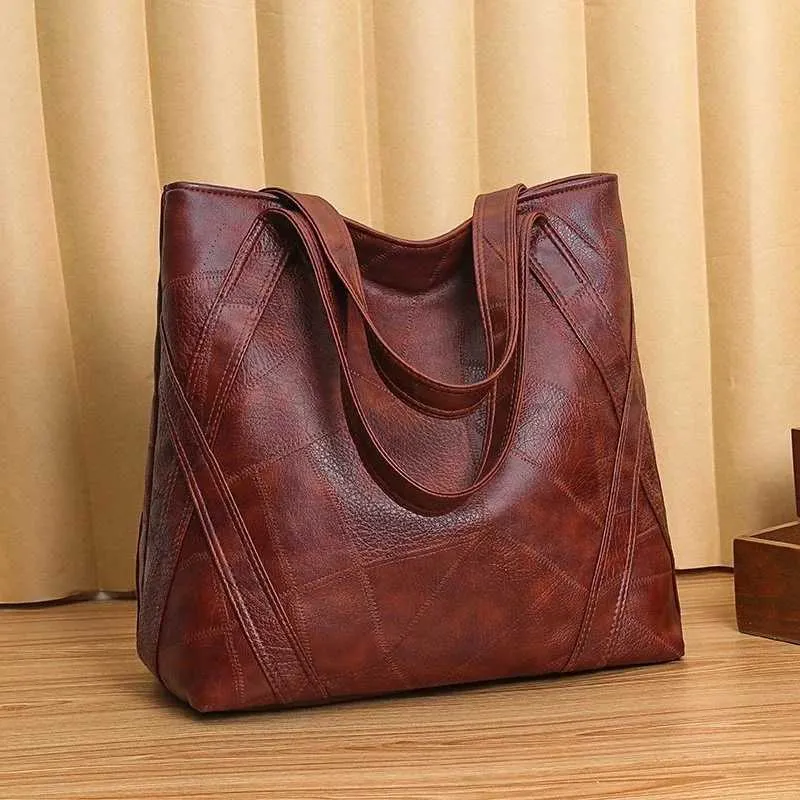 Women's Shoulder Bag Pu Leather Commuter Handbag Large Capacity_voghion.com