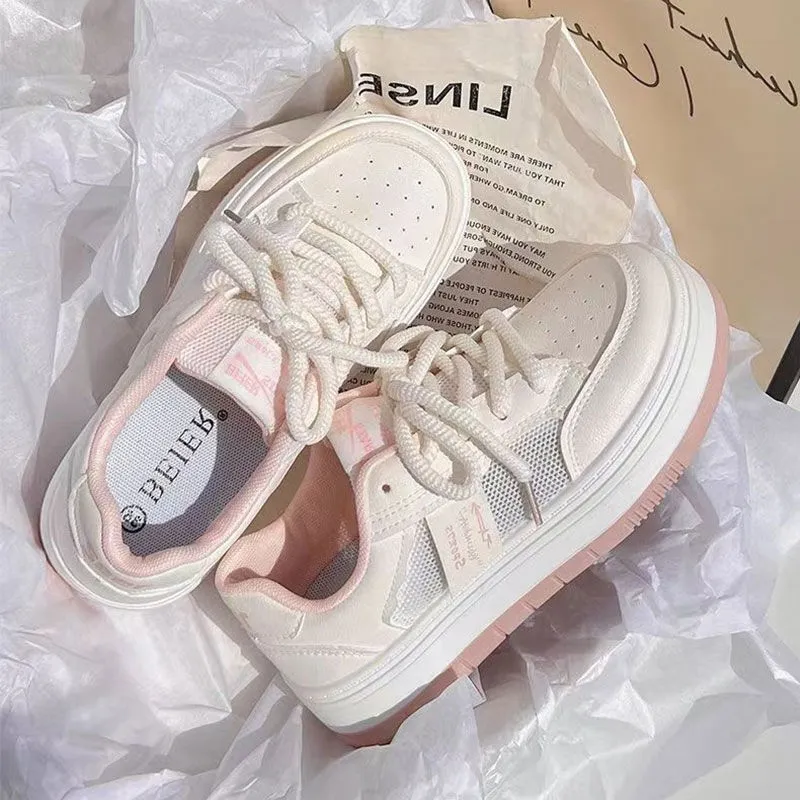 Platform Leather Trainers White Casual Height Increasing Shoes_voghion.com