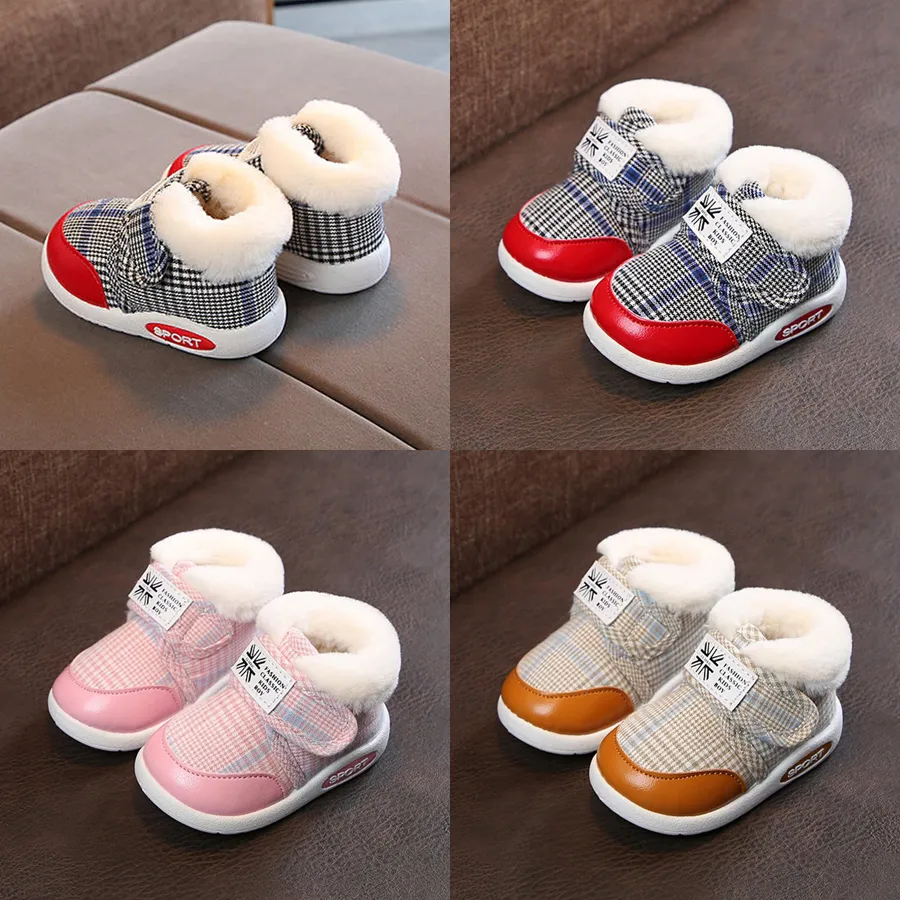 Toddlers Snow Boots Children Winter Baby Boys Warm Happysteps Infant Girls Plus Furry Thicken Outdoor Little Kids Cotton_voghion.com