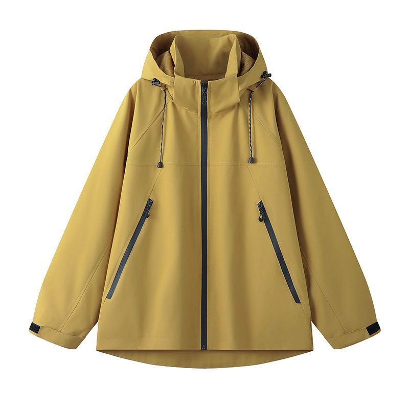 Herbst Herren Kapuzenjacke Winddicht und Wasserdicht Sturm Pärchen Lockere Freizeitjacke Trendy Top_voghion.com