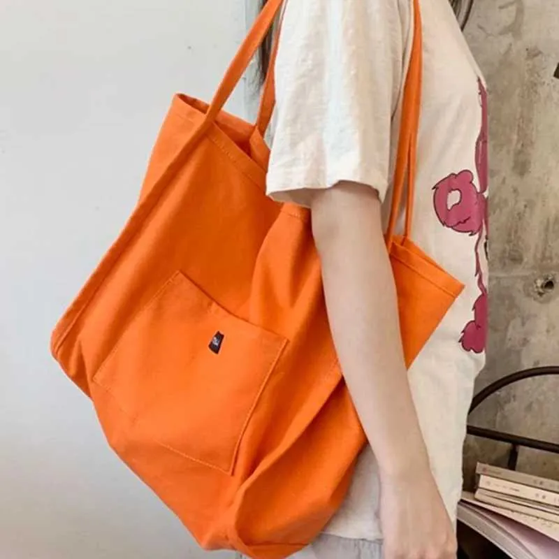 Korean canvas large capacity handbag casual shopping bag gold-plated wallet Y241109_voghion.com