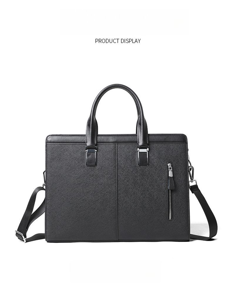 Handtasche für Männer, schwarze Business-Aktentasche, horizontale Umhängetasche aus Leder, hochwertige_voghion.com