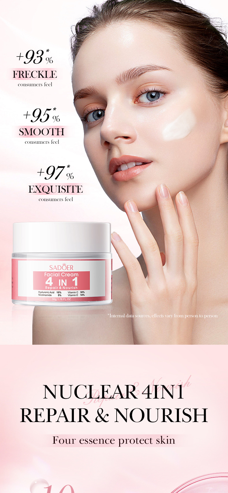 4-in-1 Moisturizing Skin Cream,Face cream 50g,anti wrinkle moist,nourish the skin,firming filling high_voghion.com