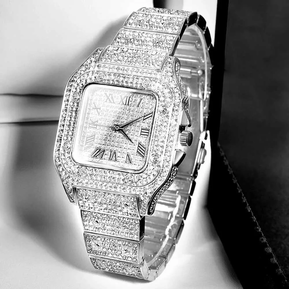 Zelta vīriešu Kubas ķēdes hiphopa Maiami cirtaina ledus laikmeta kaklarota+rokassprādze ar mirdzošiem rhinestones elementiem_voghion.com