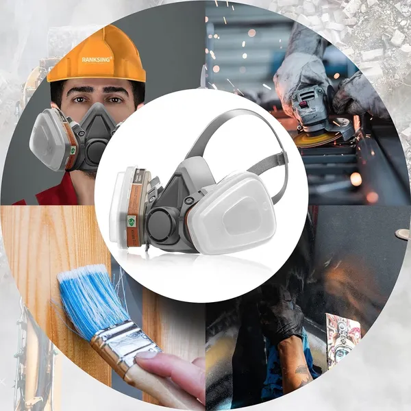 Half Face Respirator Mask For Woodworking Painting And Welding_voghion.com