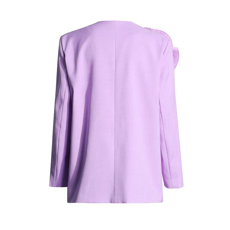 Women's Clothing Temperamental commuting one button V neck 2024 new design sense splicing three dimensional large plate_voghion.com