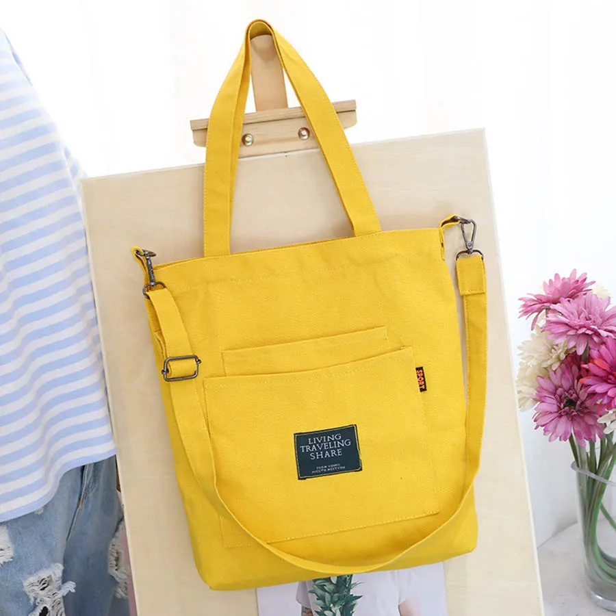 Kordelzug Frauen Handtaschen Große Kapazität Canvas Tasche Vintage Reißverschluss Klappe Schulter Messenger Umhängetaschen Beutel Bolsos_voghion.com