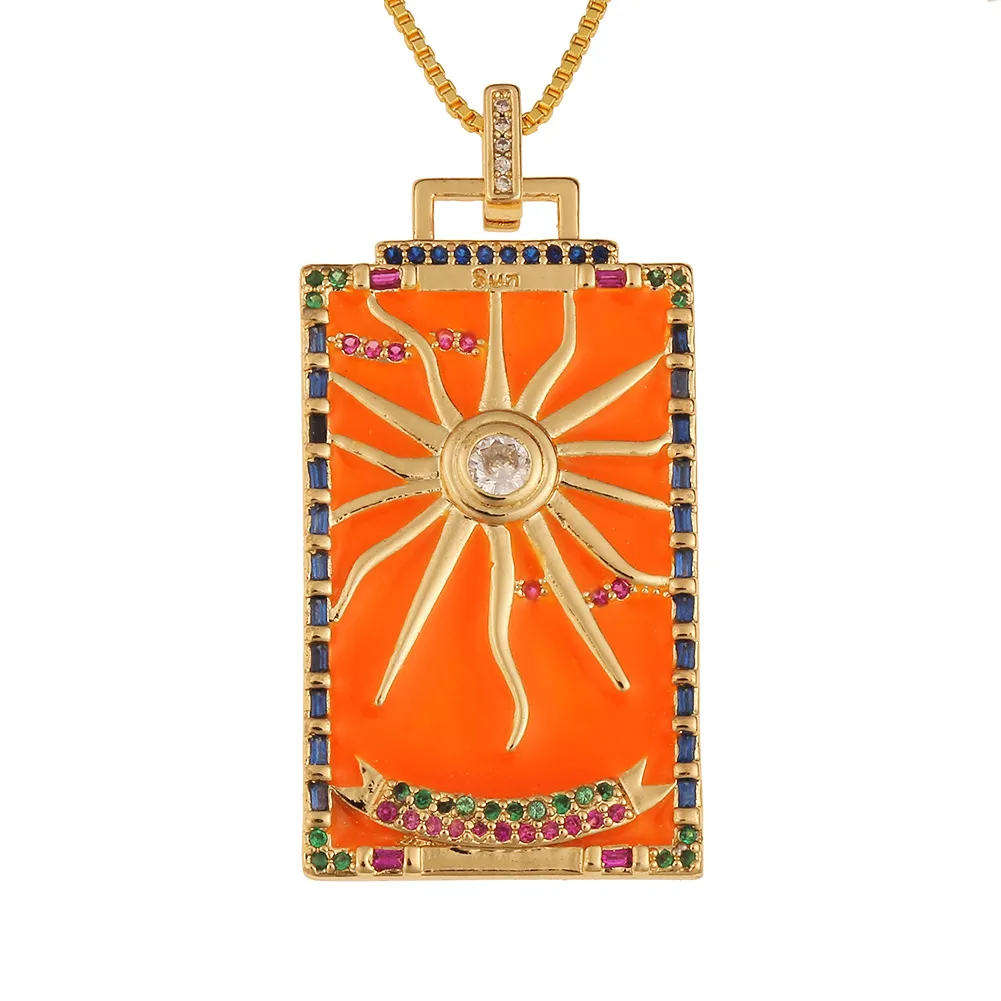 Collana con ciondolo carta dei tarocchi stile hip hop_voghion.com
