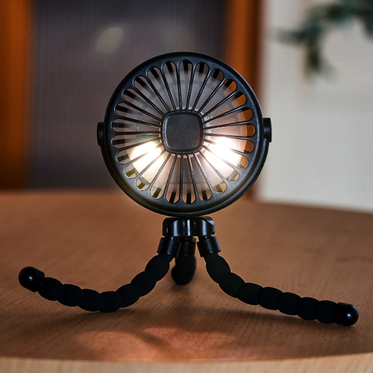 Portable Octopus Fan With Night Light And Rechargeable Battery_voghion.com