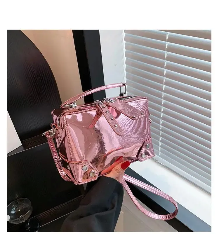 Borsa a tracolla da donna elegante borsa a spalla quadrata oro_voghion.com