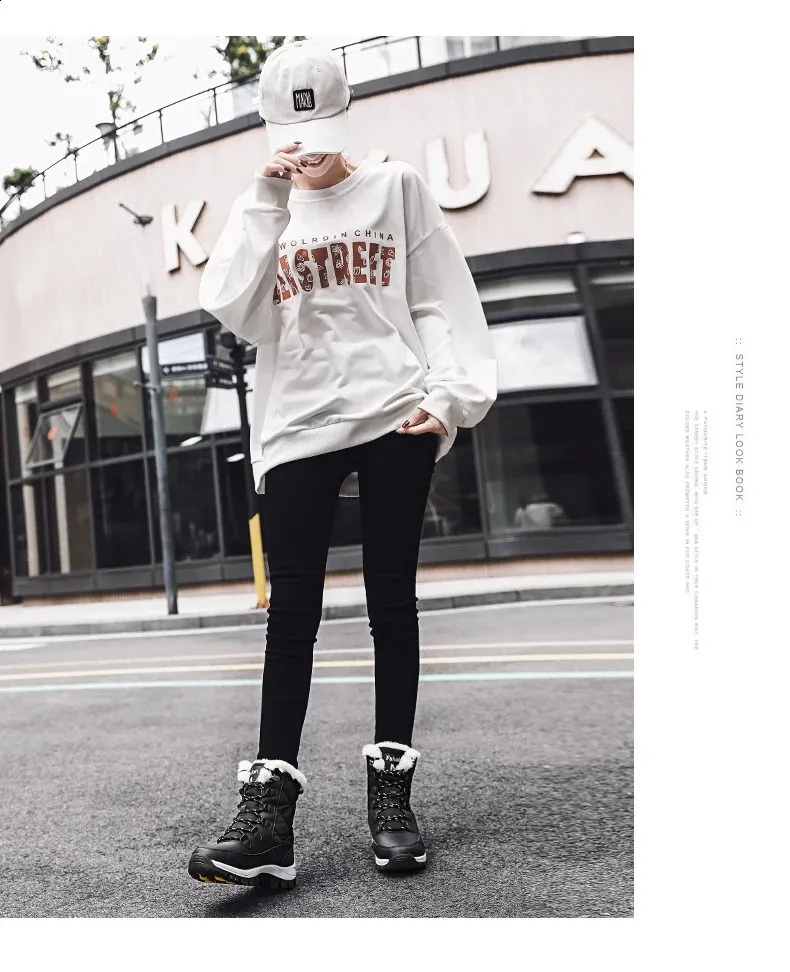 Enkel Dames Winterschoenen Houd Warm Antislip Zwarte Sneeuw Dames Veterlaarzen Chaussures Femme Laarsjes Dames Platte Laars_voghion.com