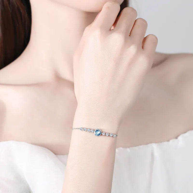 Sterling silver armband med ädelsten hjärta och klöver för damer_voghion.com